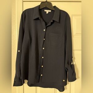 Tommy Hilfiger Dark Blue Button Down Shirt